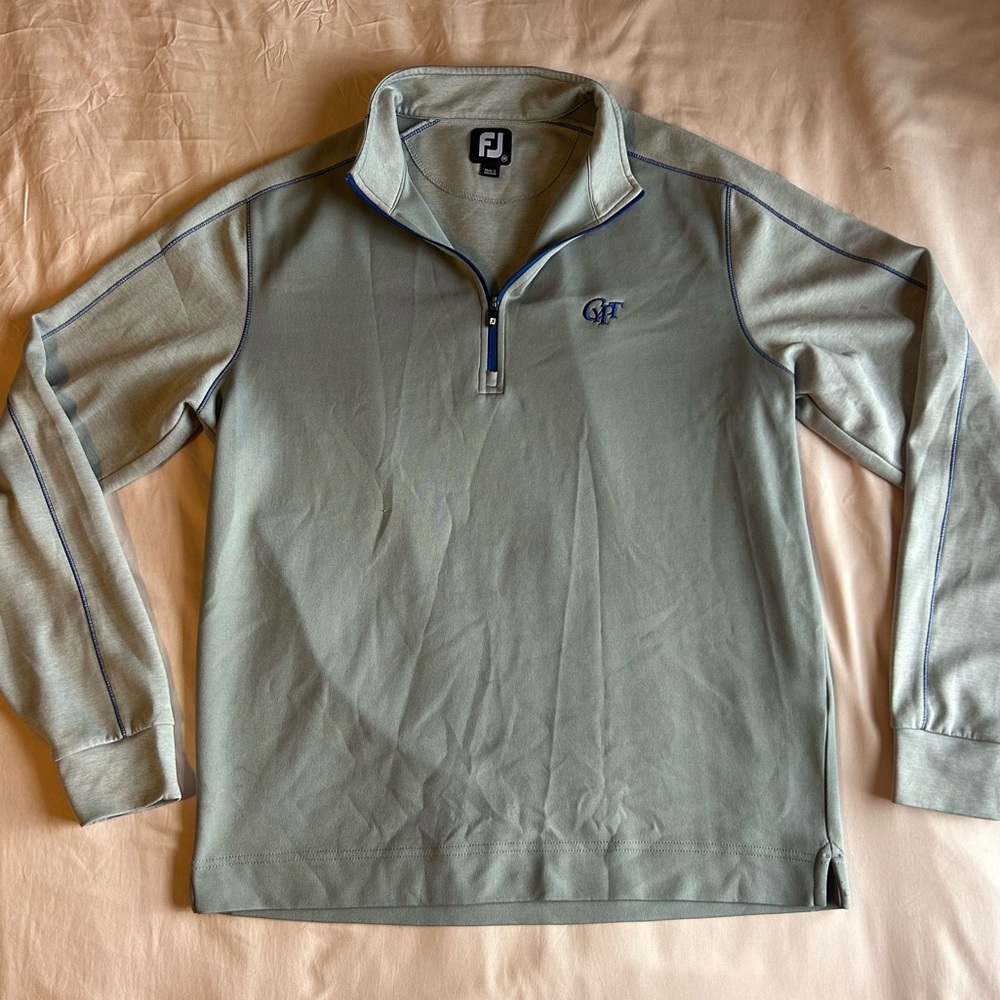 FootJoy Gray Quarter-Zip Pullover - Size Medium